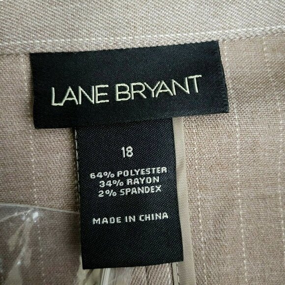 Lane Bryant Blazer Size 18 Beige Pinstripe 3 Button Closure Pockets New - Picture 6 of 7